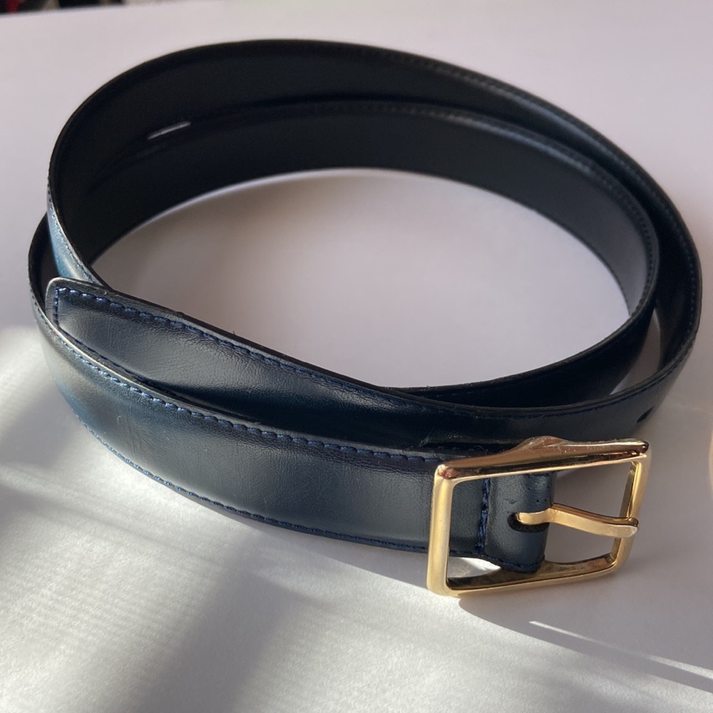 Genuine Leather Deep Navy Blue Belt L